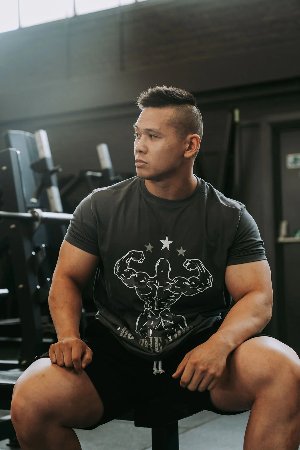 Double Bicep Tee in Grey - Image 3