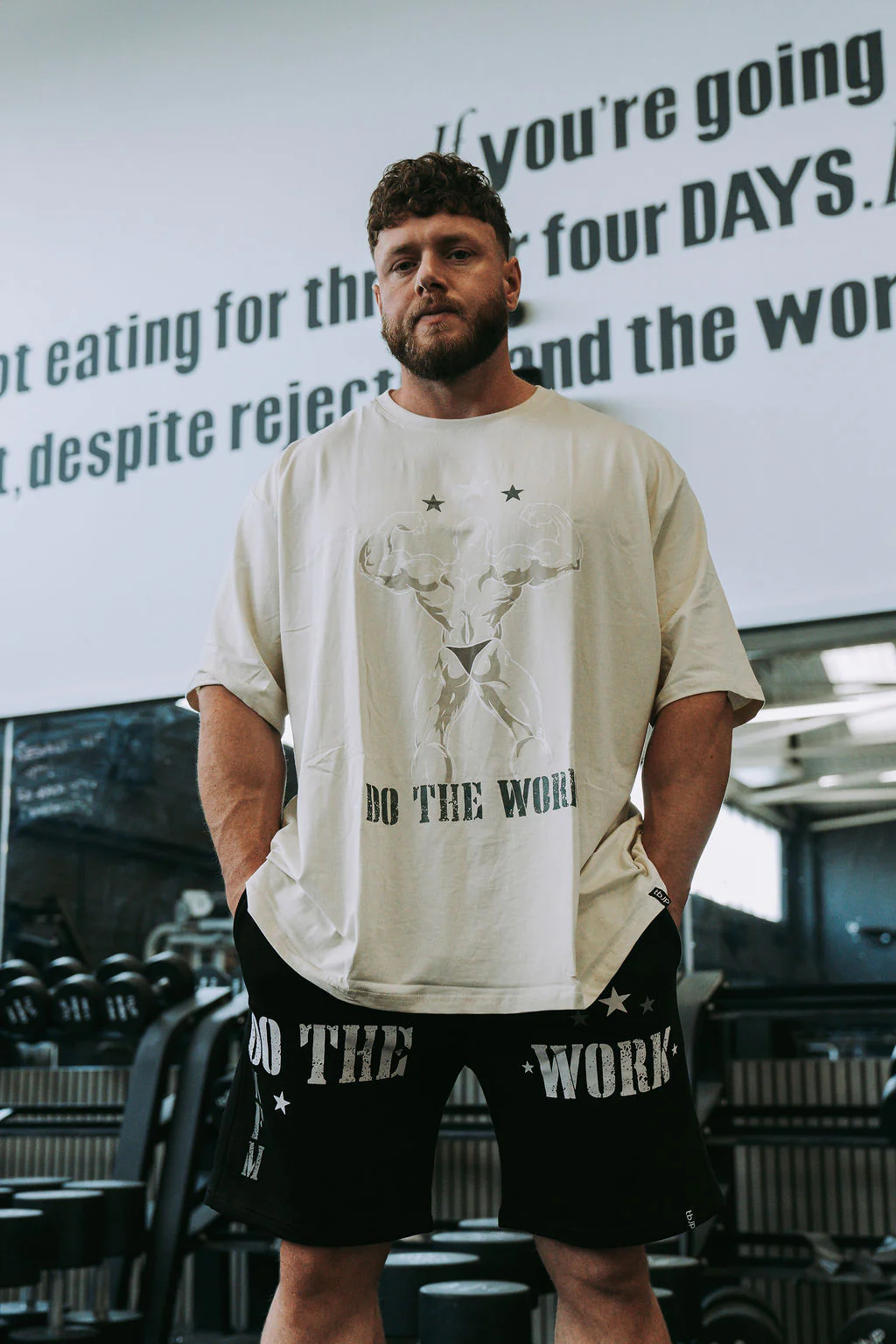 Double Bicep Tee in Cream - Image 5