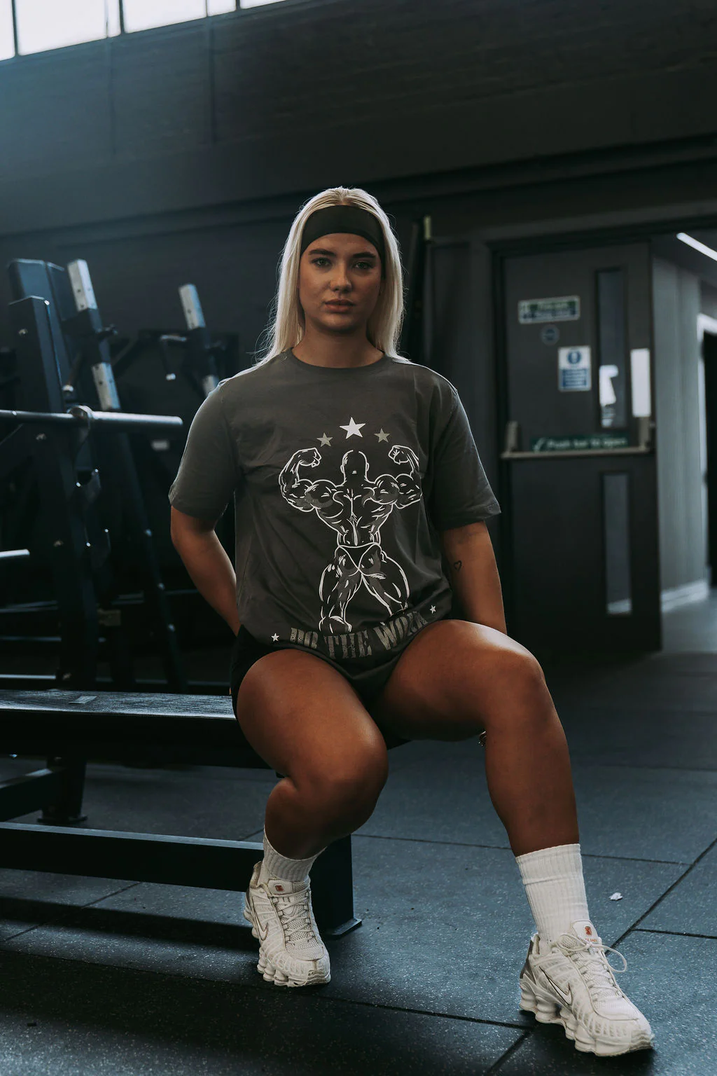 Double Bicep Tee in Grey - Image 2