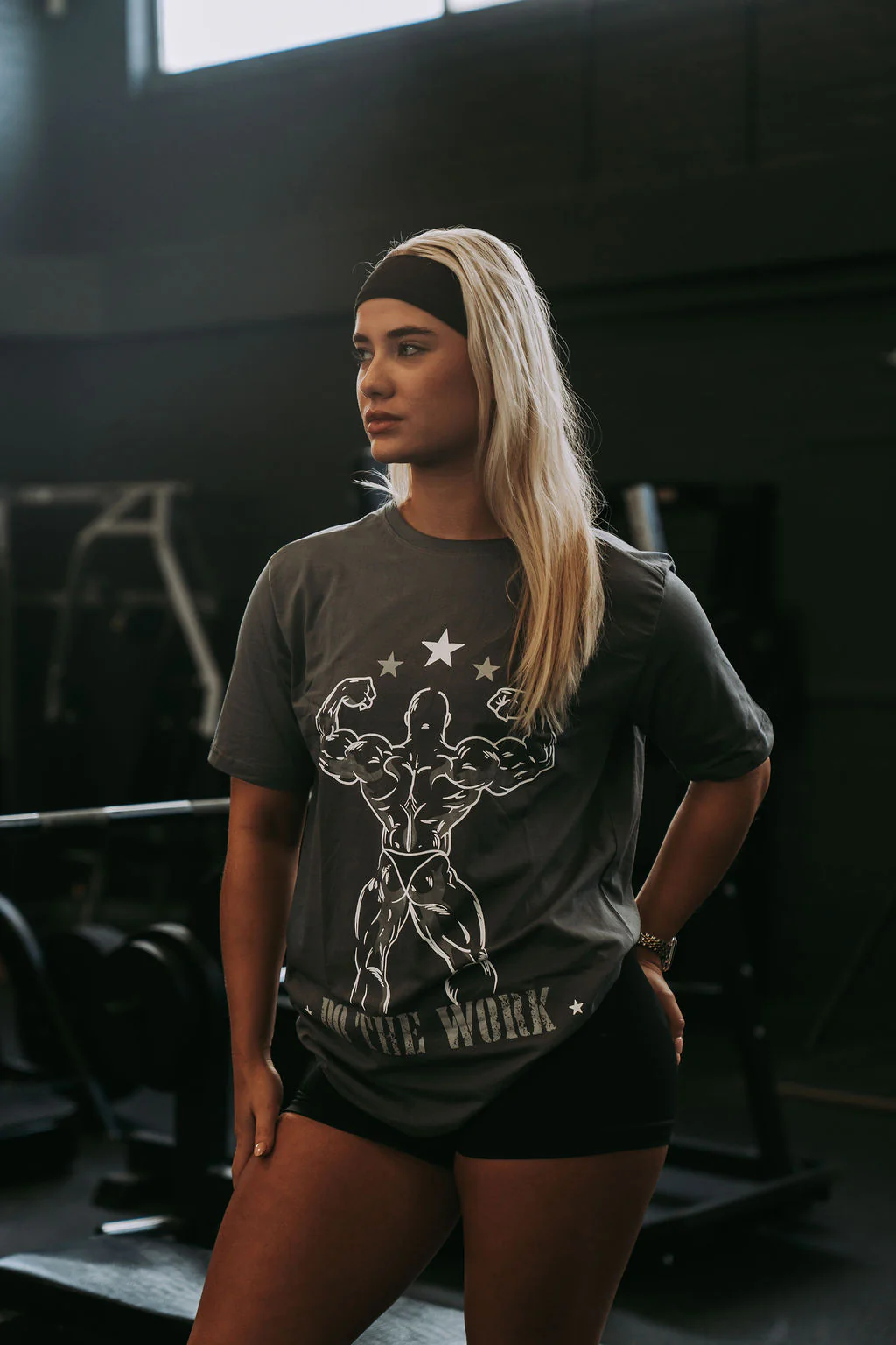 Double Bicep Tee in Grey - Image 3