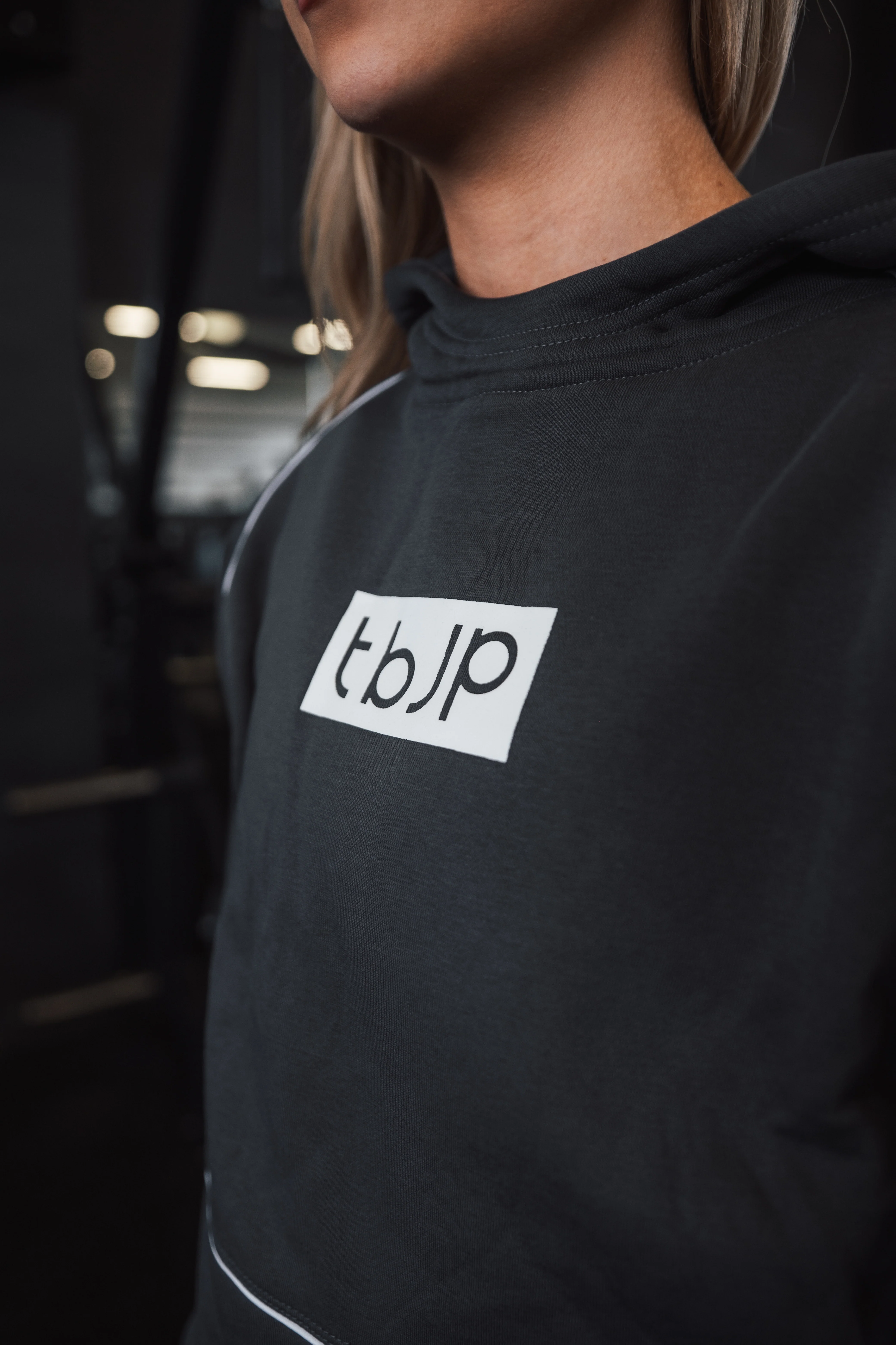Grey Hoodie with White Piping - Image 6