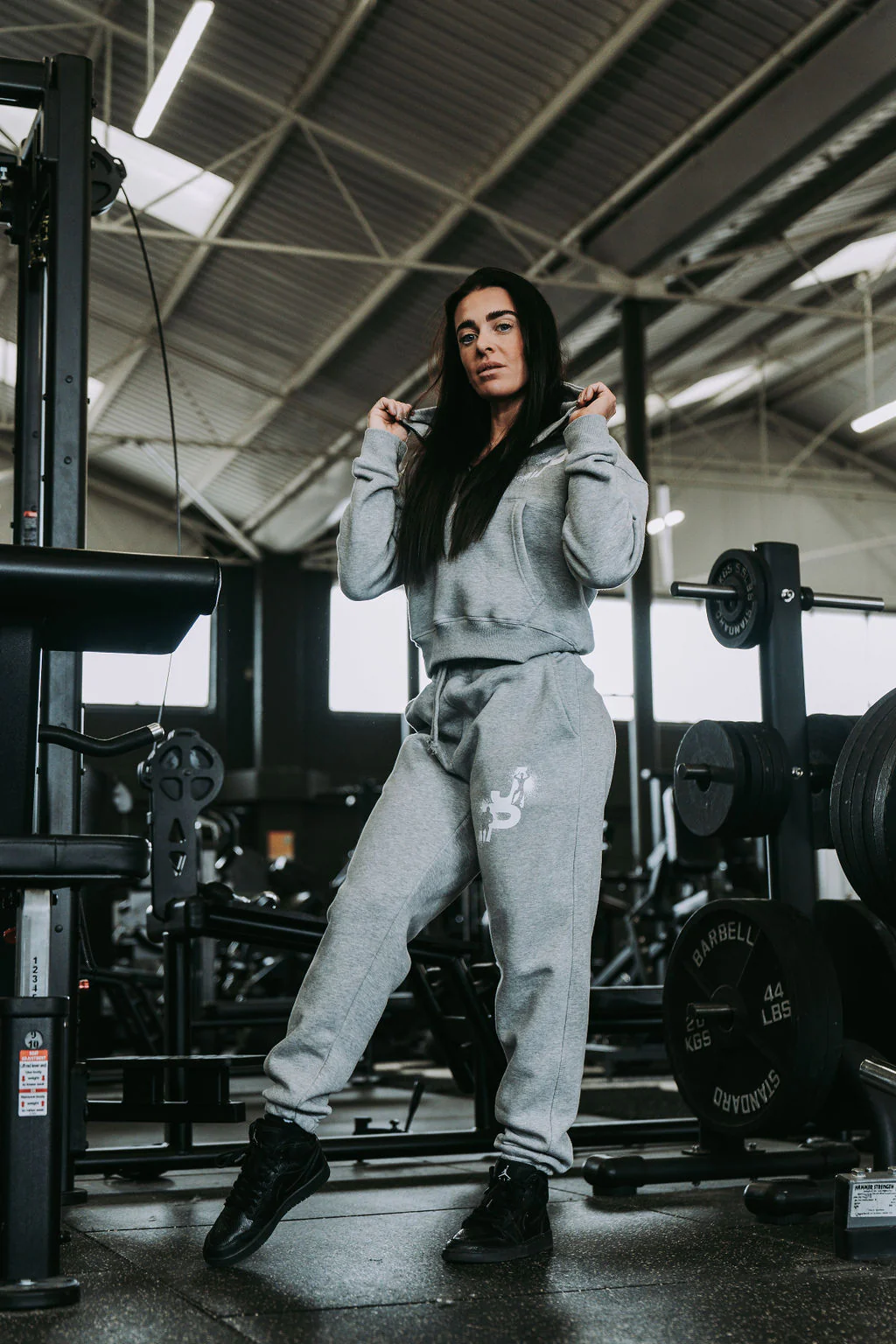 Ladies Cropped Hoodie in Grey - Image 7