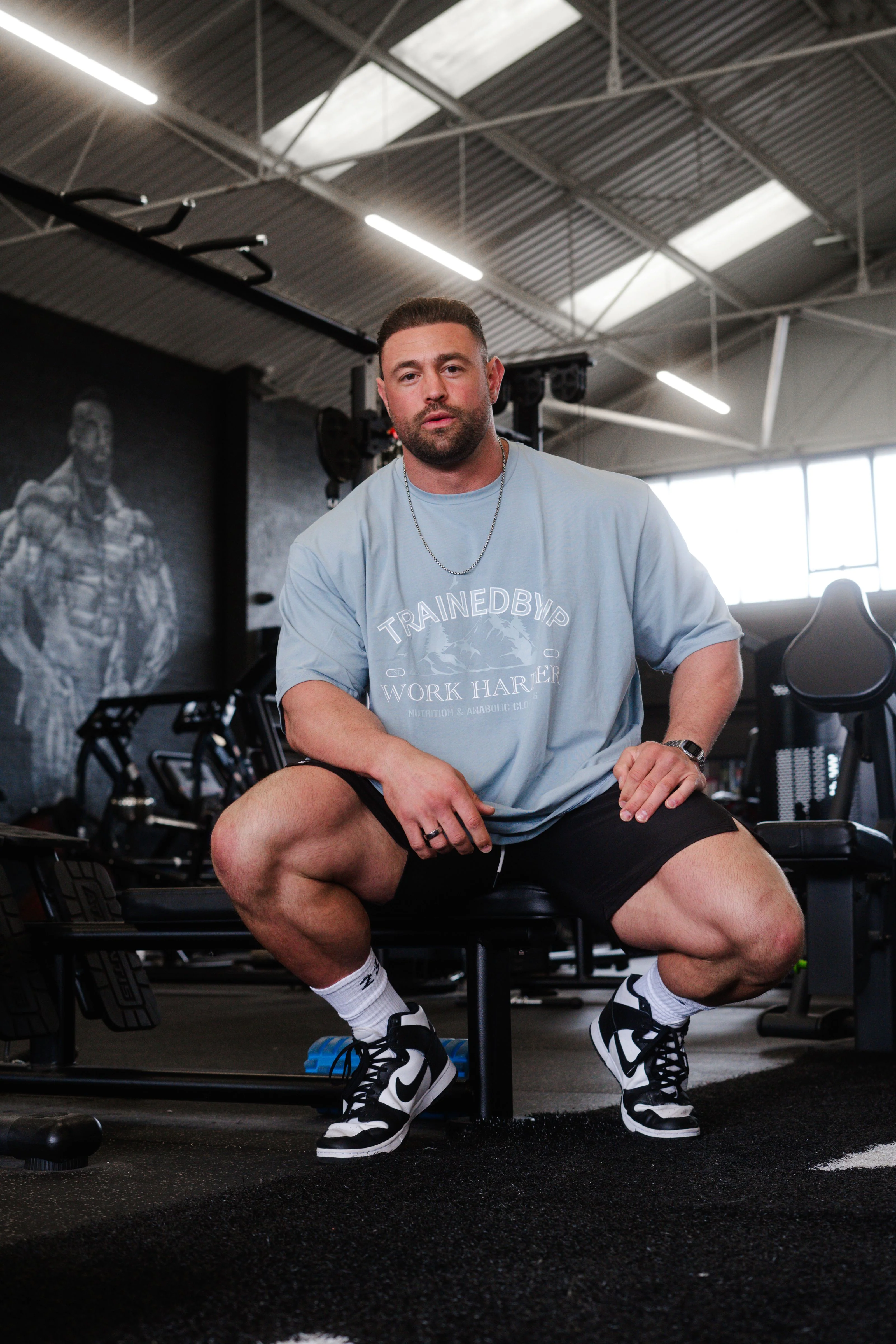 Mountain, Work Harder tee in Grey