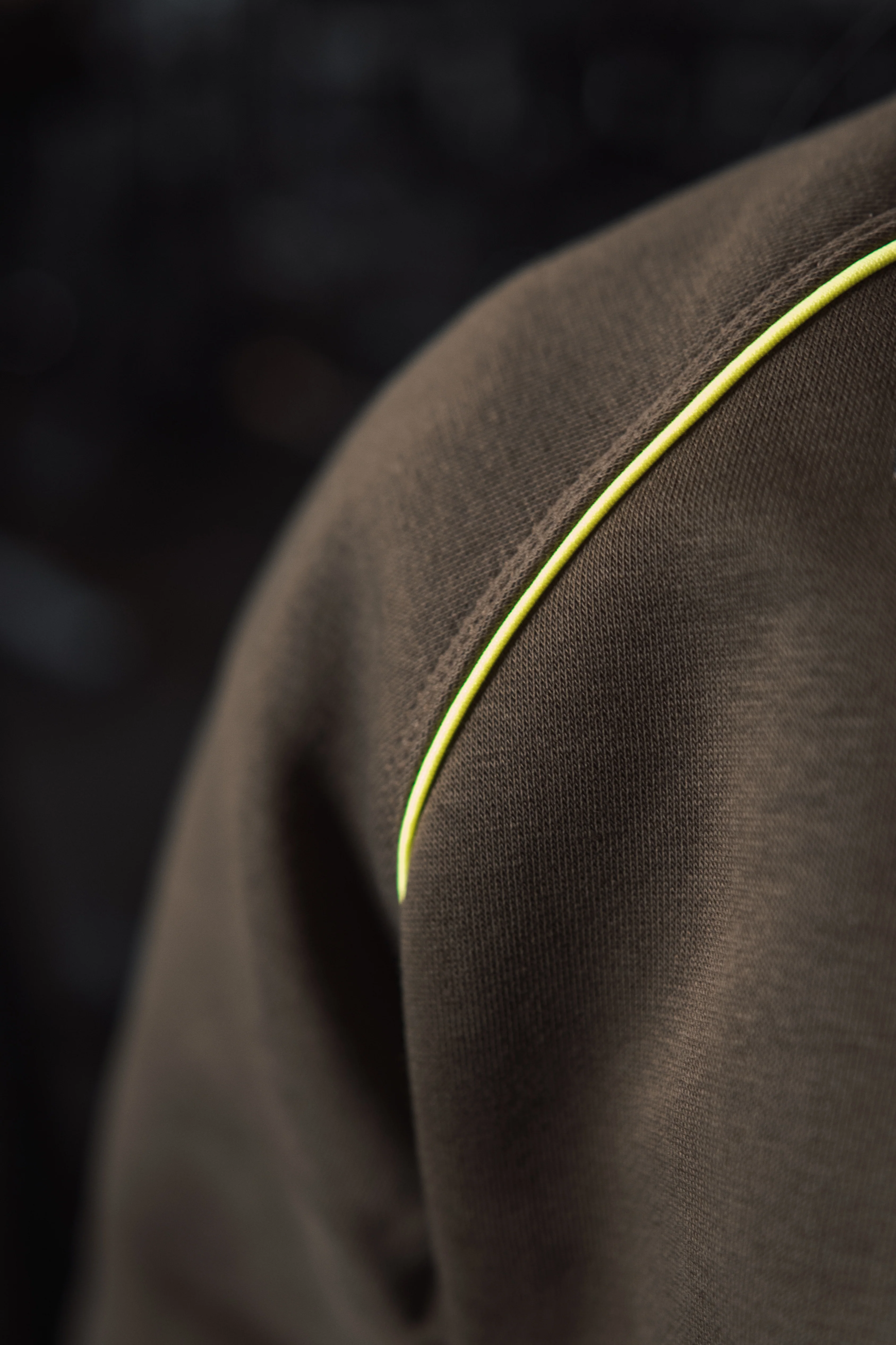 Raglan Sweater in Taupe with Lime Detail - Image 4
