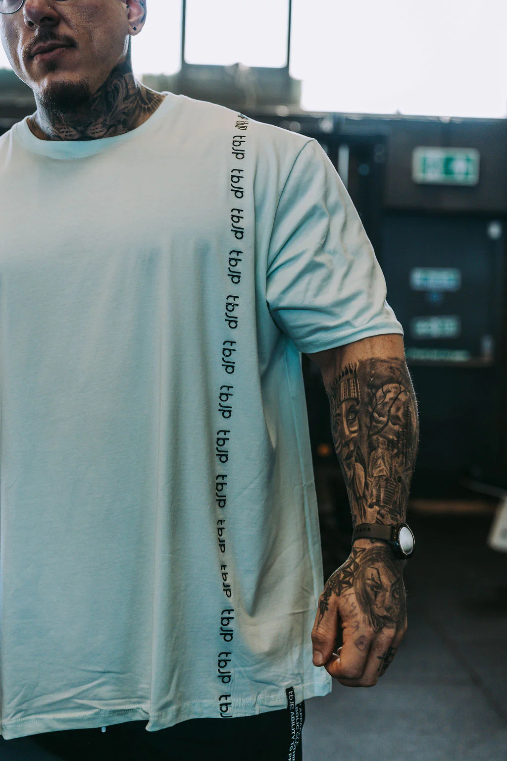 Vertical Embossed Tee in Mint Green - Image 3